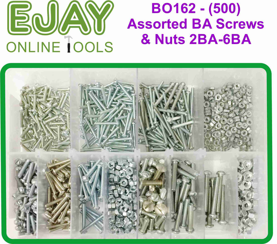 Assorted BA Screws and Nuts 2BA-6BA (500)