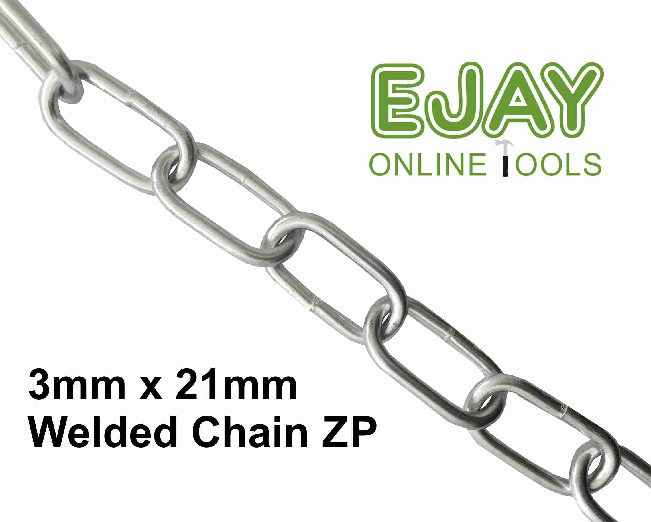 3mm x 21mm Zinc Plated Welded Chain