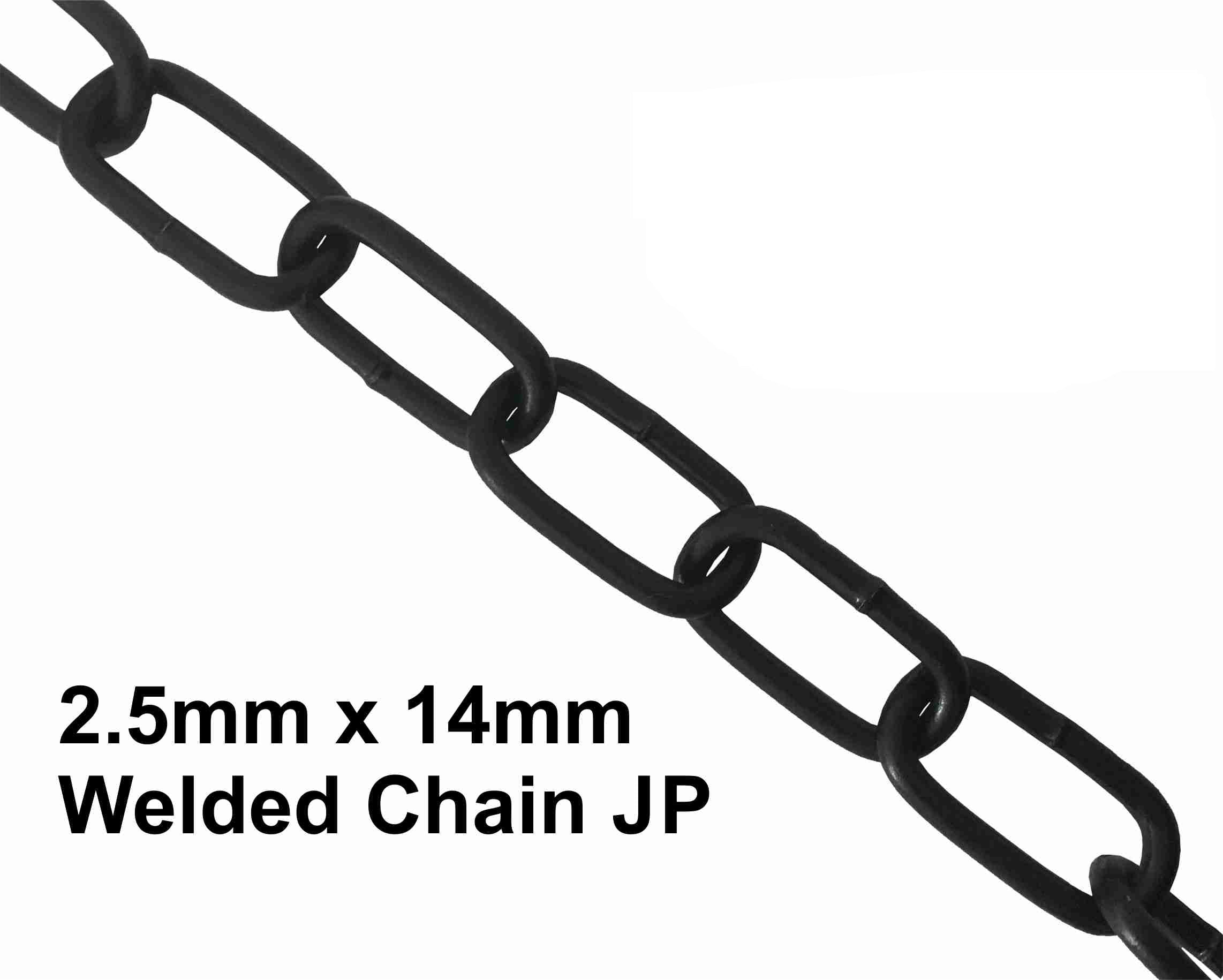 2.5mm x 14mm Japanned Black Welded Chain