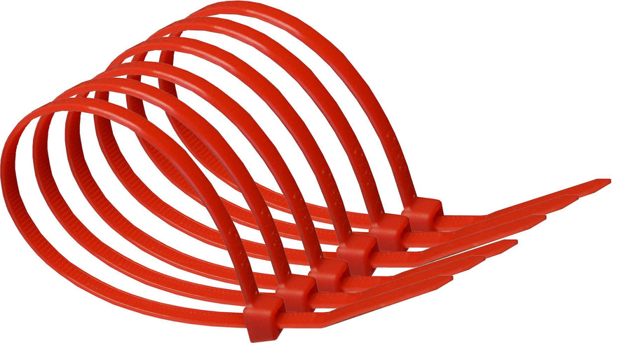 200mm x 4.8mm Red Cable Ties x 10