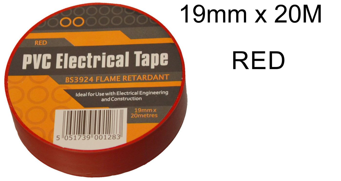 19mm x 20M Red PVC Electrical Tape