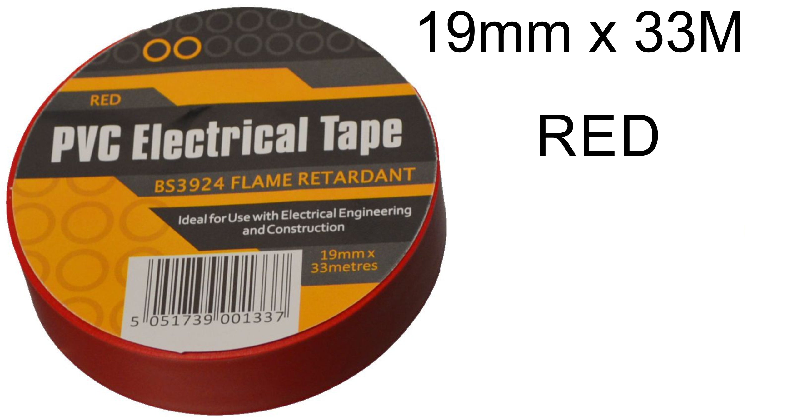 19mm x 33M Red PVC Electrical Tape