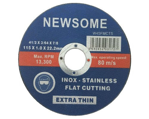 4 1/2in (115mm) Slim Flat Stainless Steel Cutting Disc